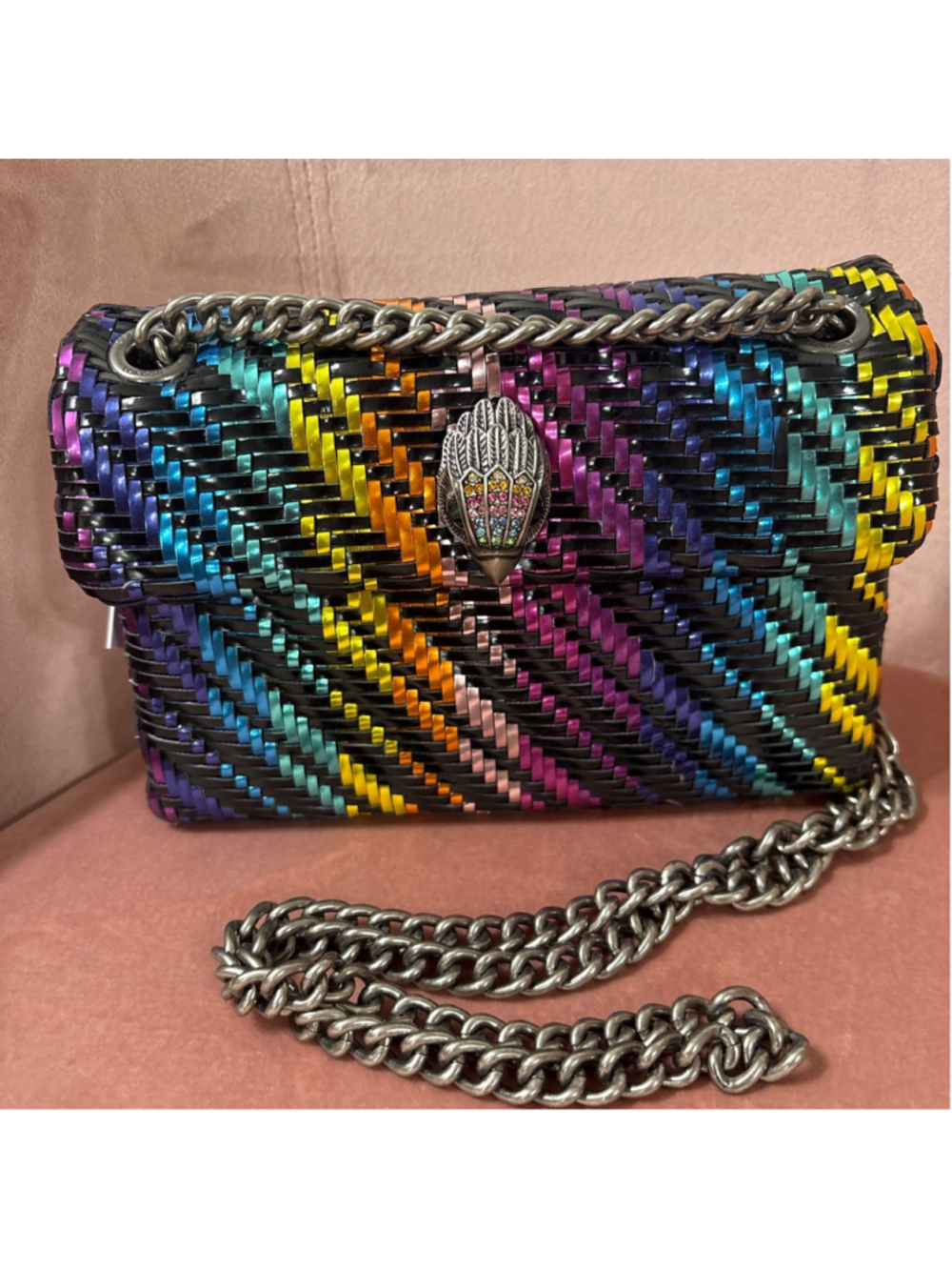 Kurt Geiger Kensington Rainbow Woven Purse Mini
